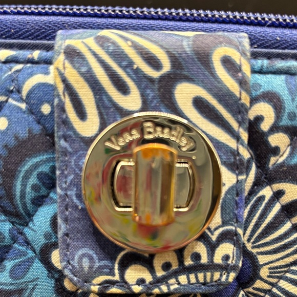 Vera Bradley Blue and White Patterned Wallet RFID - Picture 2 of 7